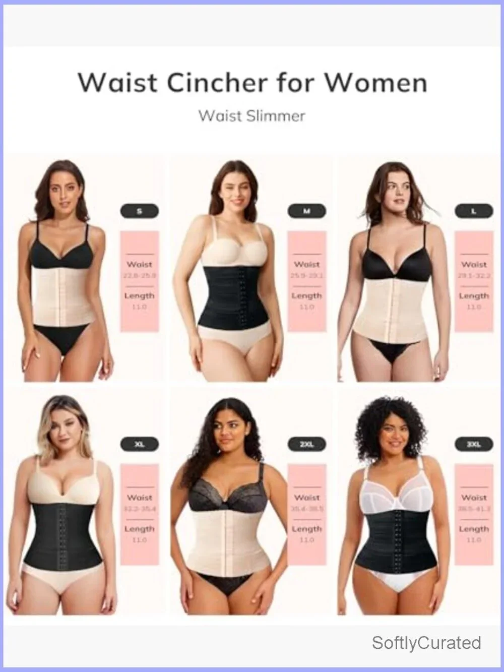 Segmented Waist Trainer with Hook & Eye Closure Tummy Control Shapewear